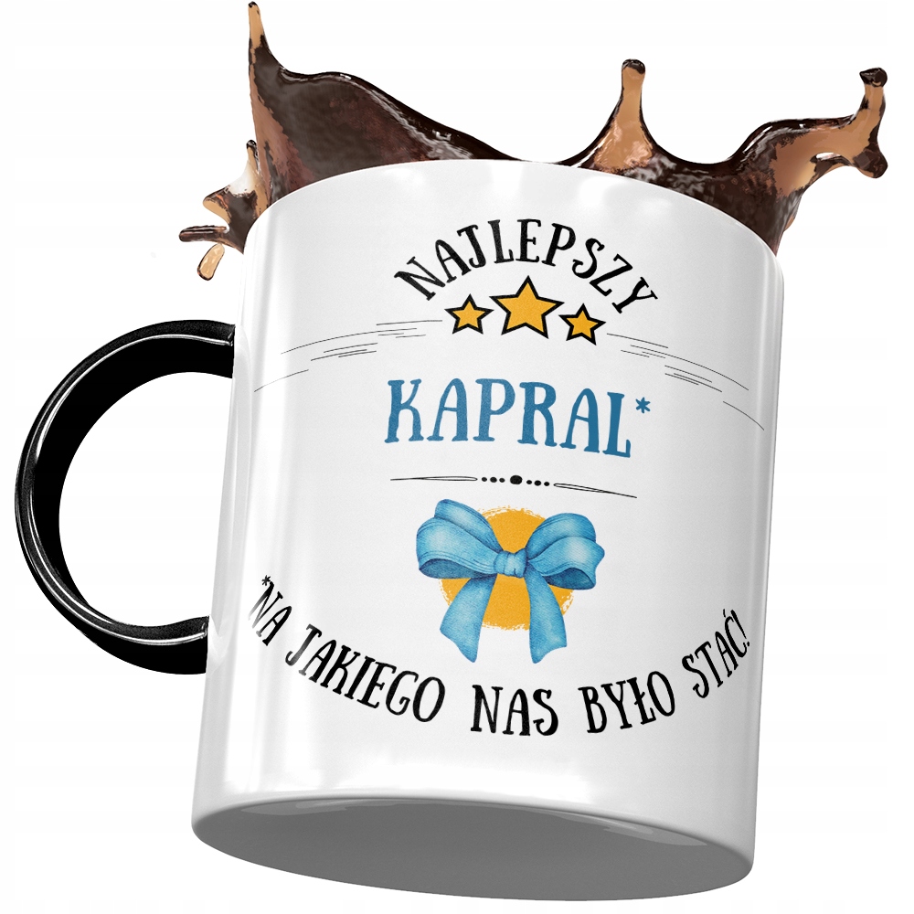 Kubek Czarny Dla Kaprala Najlepszy Kapral Kubek Z Nadrukiem Ze Zdjęciem