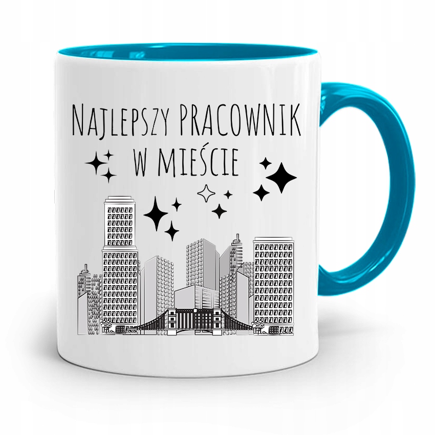 Pracownika Kubek Błękitny Najlepszy Pracownik Z Nadrukiem Ze Zdjęciem