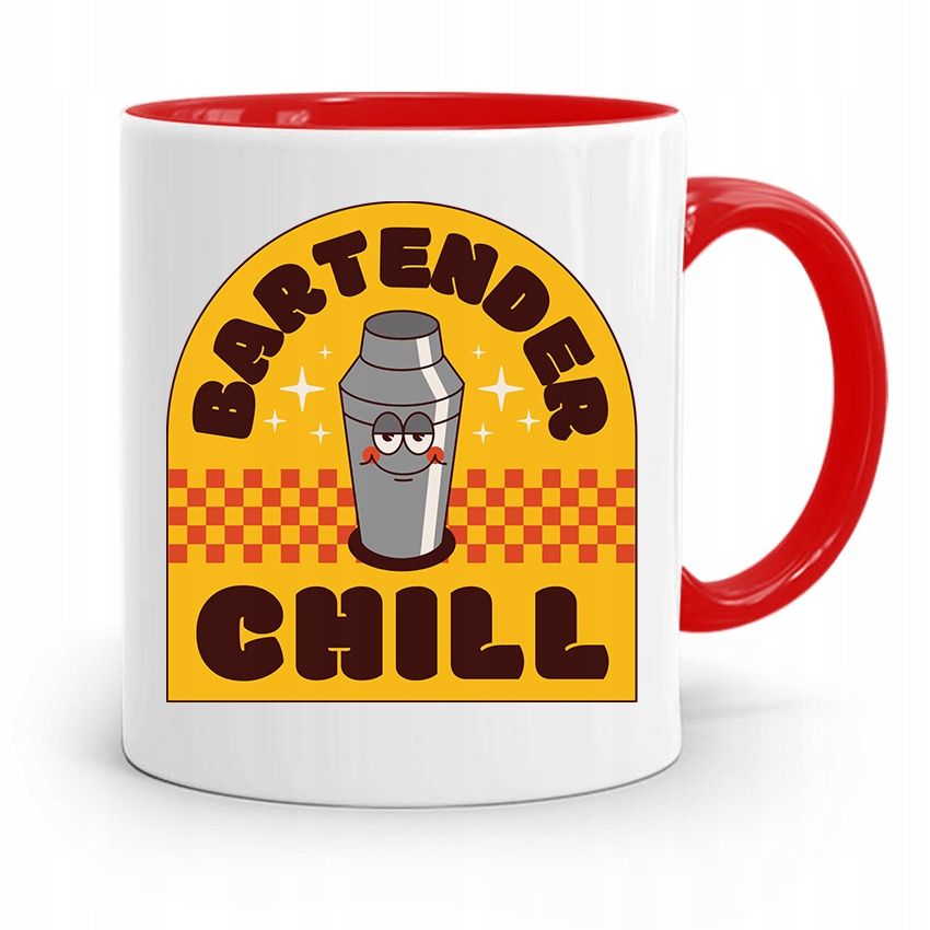 Kubek Czerwony Prezent Dla Barmana Bartender Chill Z Nadrukiem Ze Zdjęciem