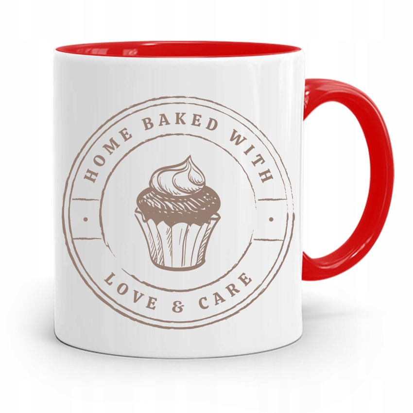 Kubek Czerwony Dla Piekarza Home Baked With Love Z Nadrukiem Ze Zdjęciem