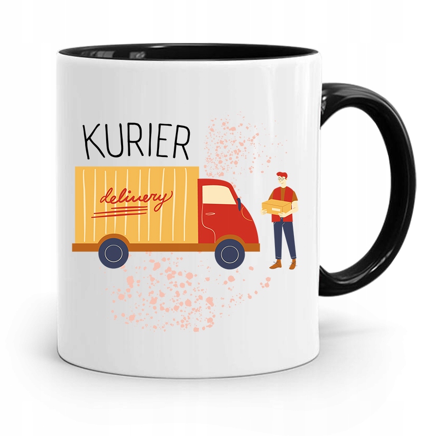 Kubek Czarny Dla Kuriera Najlepszy Kurier Prezent Z Nadrukiem Ze Zdjęciem