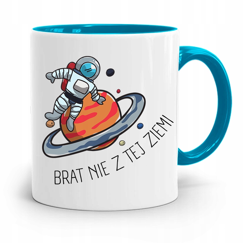 Kubek Błękitny Prezent Dla Brata Nie Z Tej Ziemi Z Nadrukiem Ze Zdjęciem
