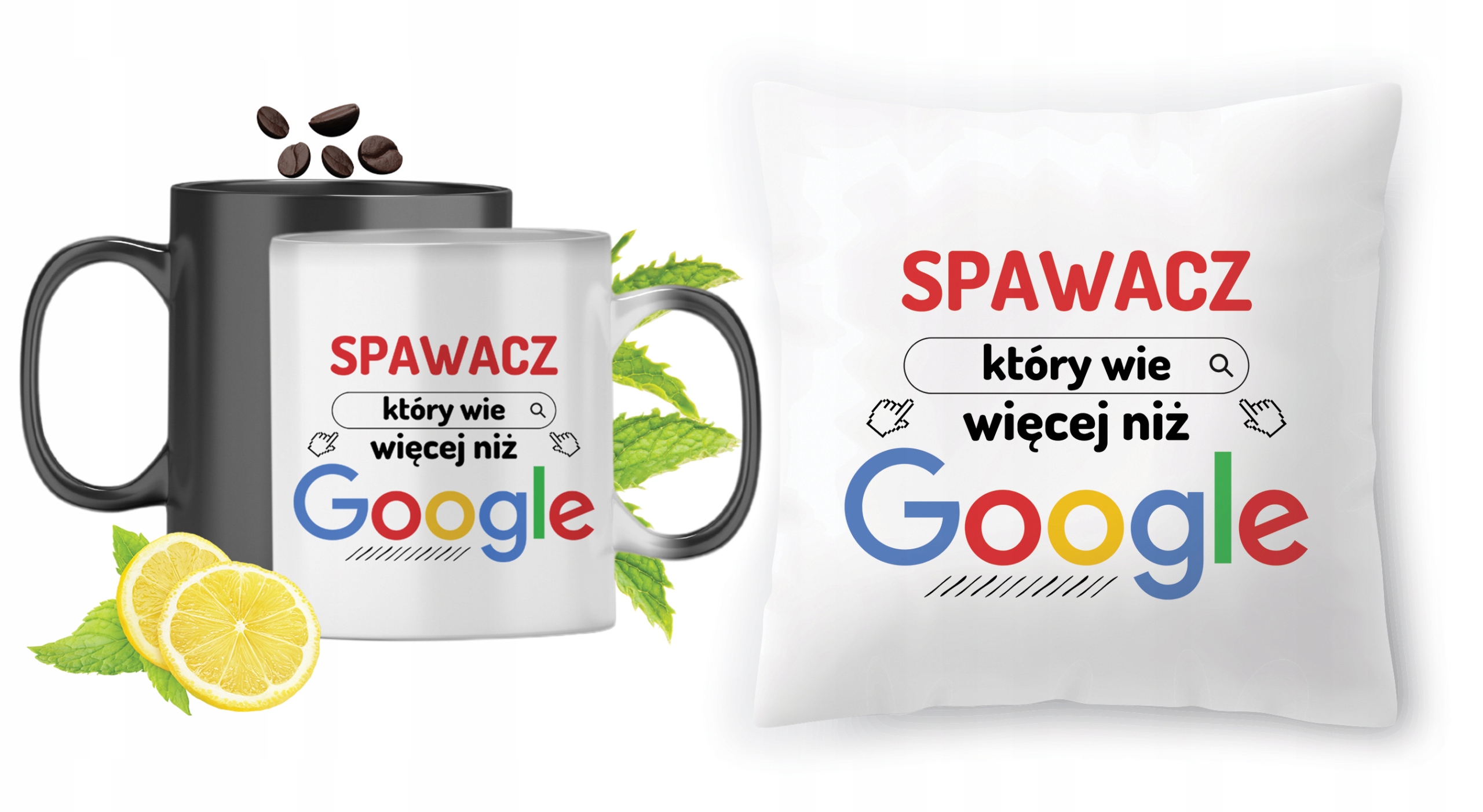 Dla Spawacza Zestaw Kubek Magiczny + Poduszka Z Nadrukiem Ze Zdjęciem