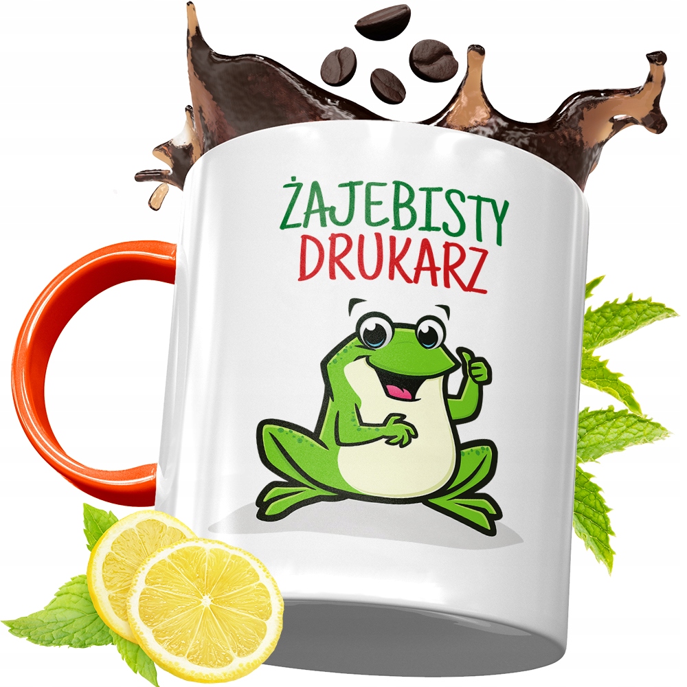 Kubek Pomarańczowy Dla Drukarza Prezent Z Nadrukiem Ze Zdjęciem