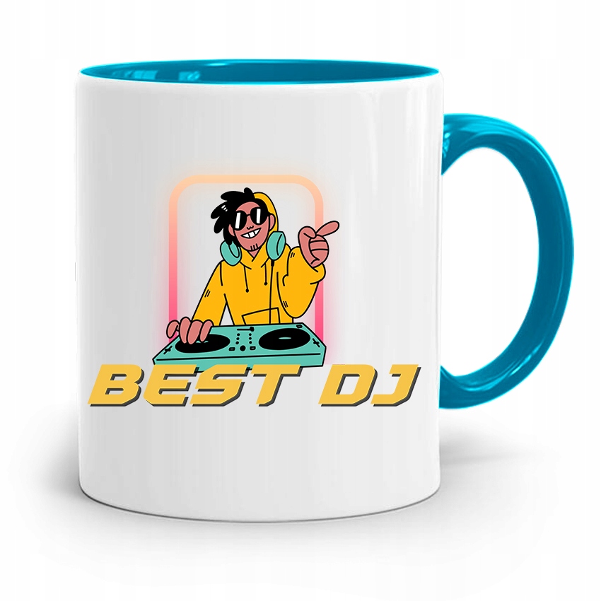 Dla Dja Muzyka Kubek Błękitny Best Dj Prezent Z Nadrukiem Ze Zdjęciem