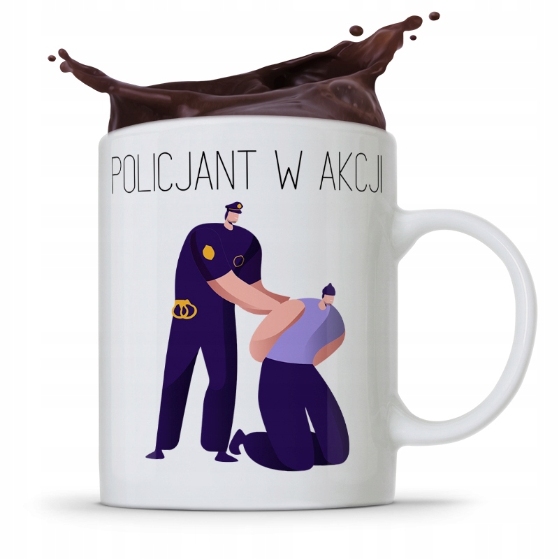Kubek Prezent Dla Policjanta Policjantki W Akcji! Z Nadrukiem Ze Zdjęciem