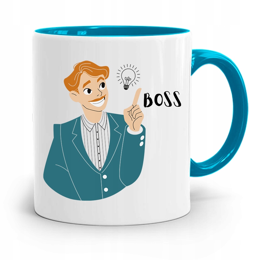 Kubek Błękitny Dla Szefa Szefowa Boss Prezent Z Nadrukiem Ze Zdjęciem