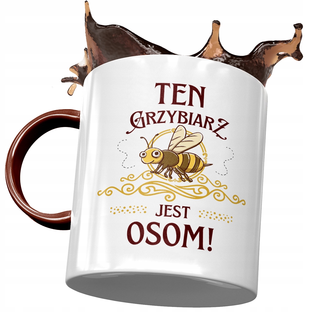 Kubek Bordowy Dla Grzybiarza Grzybiarz Jest Osom Z Nadrukiem Ze Zdjęciem