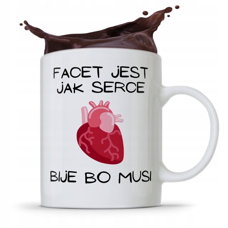 Kubek Prezent Dla Chłopaka Facet Jest Jak Serce Z Nadrukiem Ze Zdjęciem