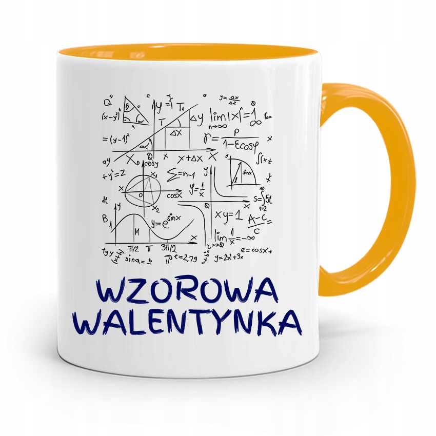 Kubek Żółty Na Walentynki Wzorowa Walentynka Z Nadrukiem Ze Zdjęciem