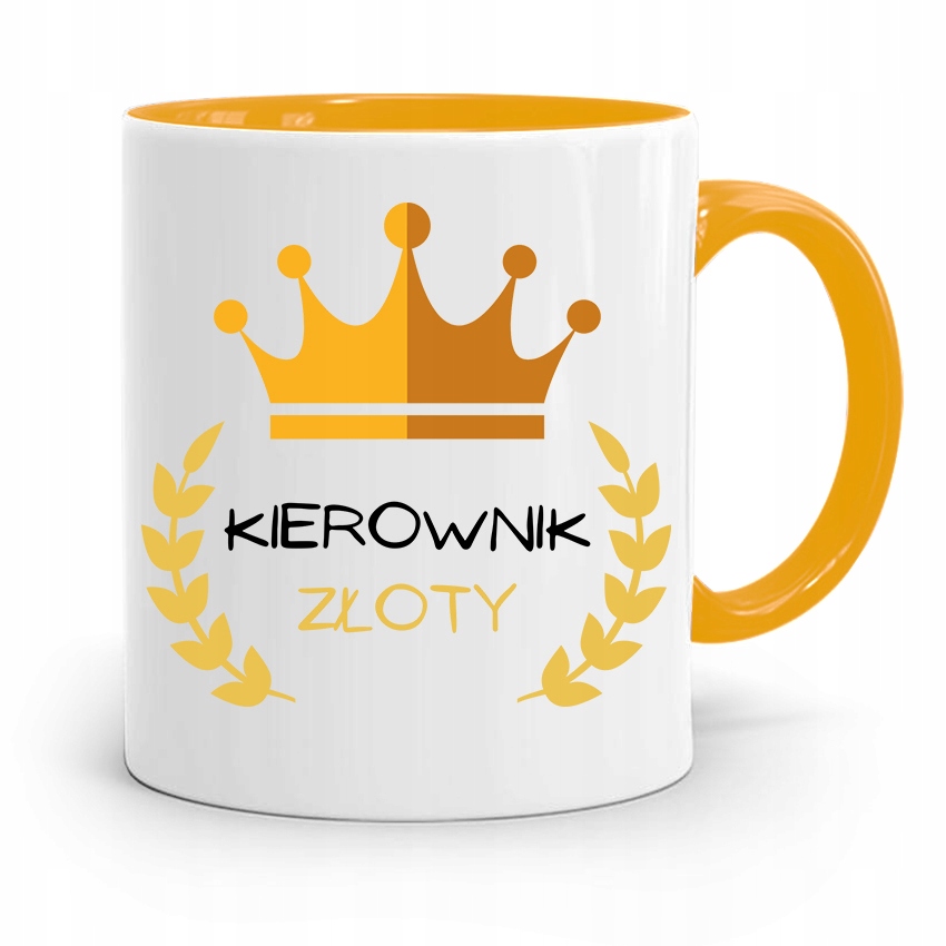 Kubek Żółty Dla Kierownika Kierownik Złoty Prezent Z Nadrukiem Ze Zdjęciem