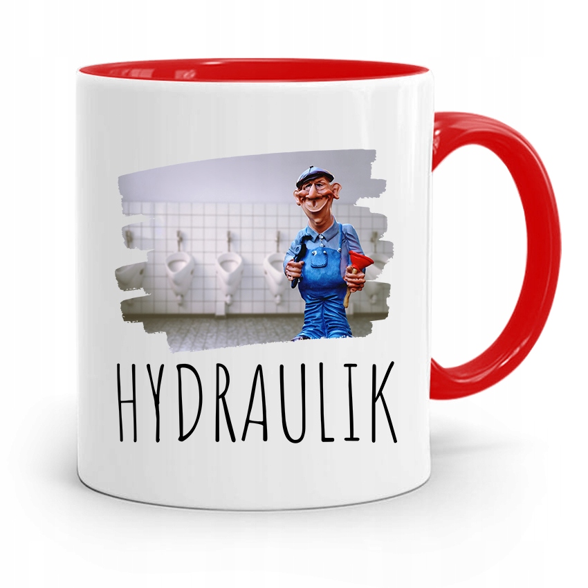 Kubek Czerwony Prezent Dla Hydraulika Hydraulik Z Nadrukiem Ze Zdjęciem