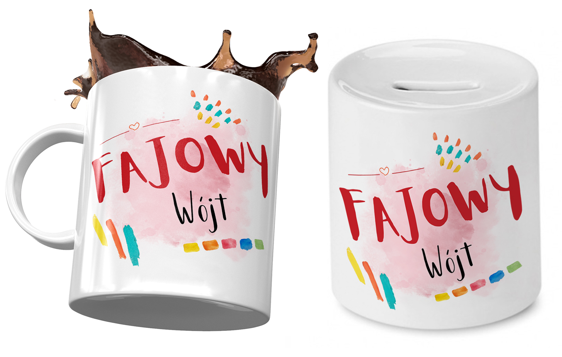 Dla Wójta Zestaw Kubek + Skarbonka Na Prezent Z Nadrukiem Ze Zdjęciem