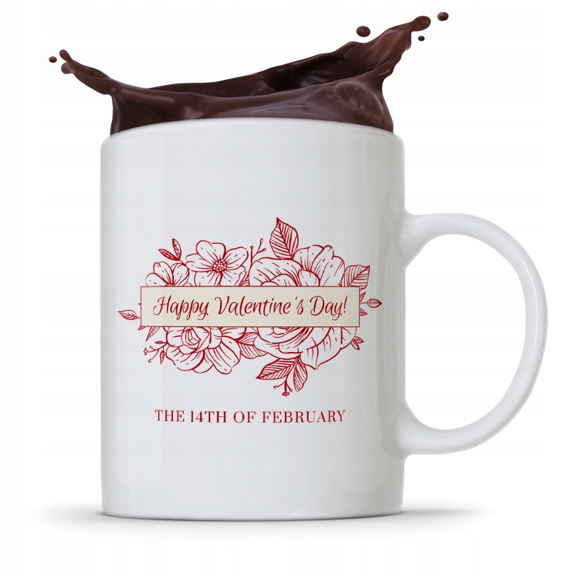 Kubek Prezent Na Walentynki Happy Valentine's Day Z Nadrukiem Ze Zdjęciem