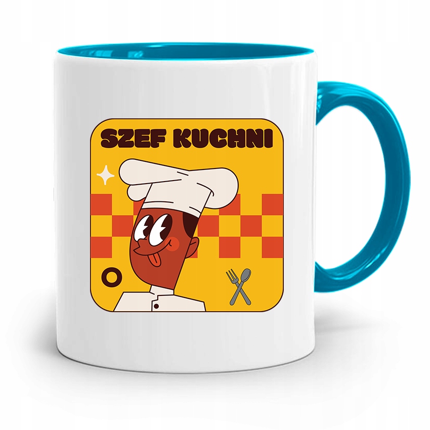 Kubek Błękitny Dla Kucharza Najlepszy Kucharz Z Nadrukiem Ze Zdjęciem