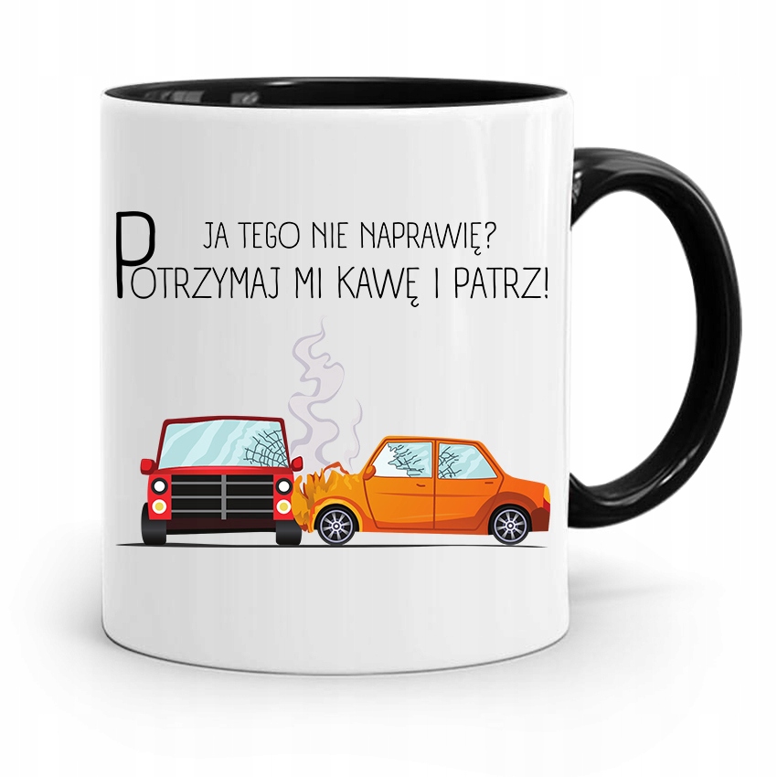 Kubek Czarny Dla Mechanika Ja Tego Nie Naprawię? Z Nadrukiem Ze Zdjęciem