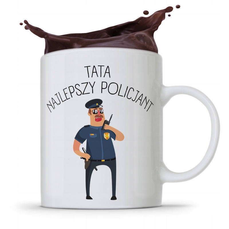 Kubek Na Dzień Ojca Dla Taty Najlepszy Policjant Z Nadrukiem Ze Zdjęciem