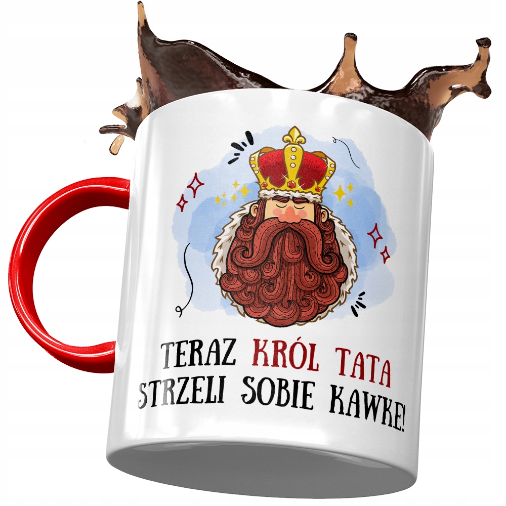 Kubek Czerwony Dla Taty Ojca Na Dzień Taty Prezent Z Nadrukiem Ze Zdjęciem