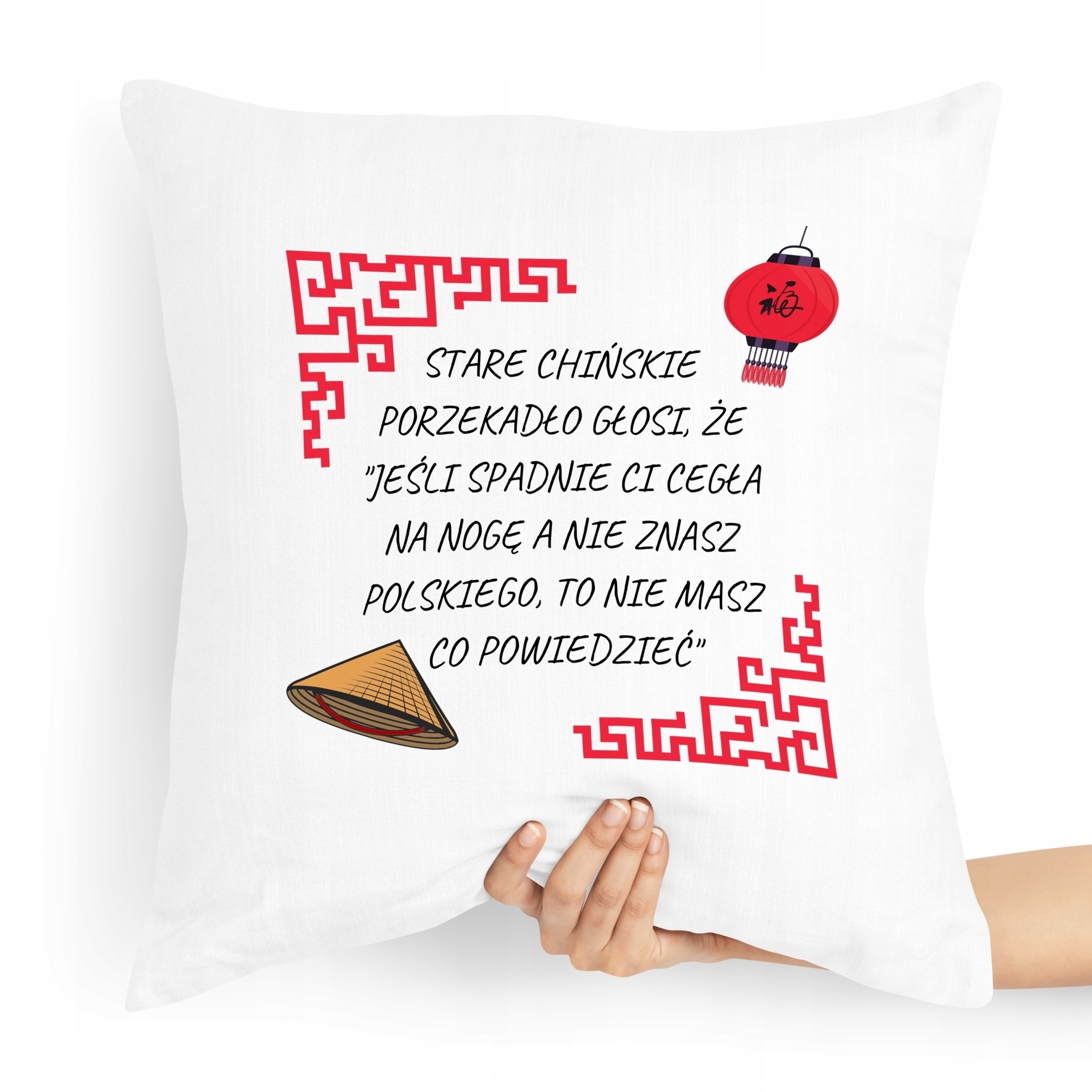 Poduszka Zabawny Prezent Facet Chińskie Porzekadło Z Nadrukiem Ze Zdjęciem