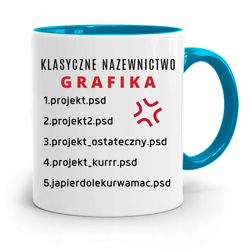 Kubek Błękitny Dla Grafika Klaszyczne Nazewnictwo Z Nadrukiem Ze Zdjęciem