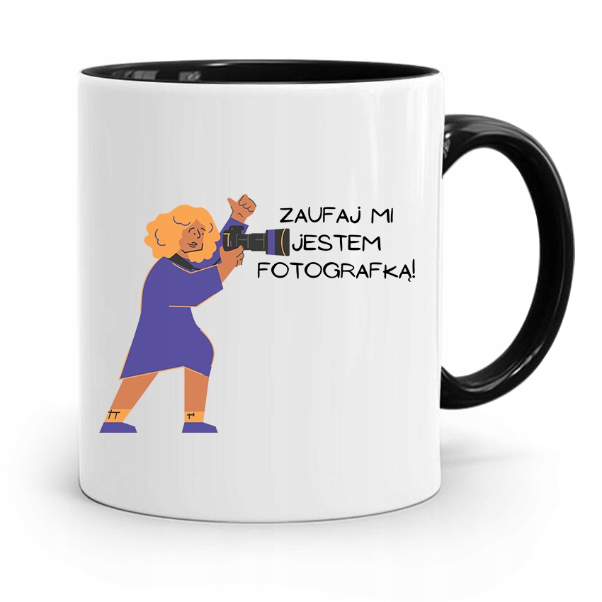 Kubek Czarny Dla Fotografa Zaufaj Mi Jestem Z Nadrukiem Ze Zdjęciem
