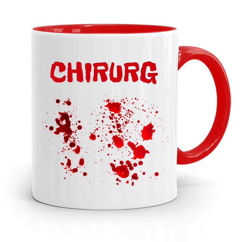 Kubek Czerwony Dla Doktora Chirurg Z Nadrukiem Ze Zdjęciem