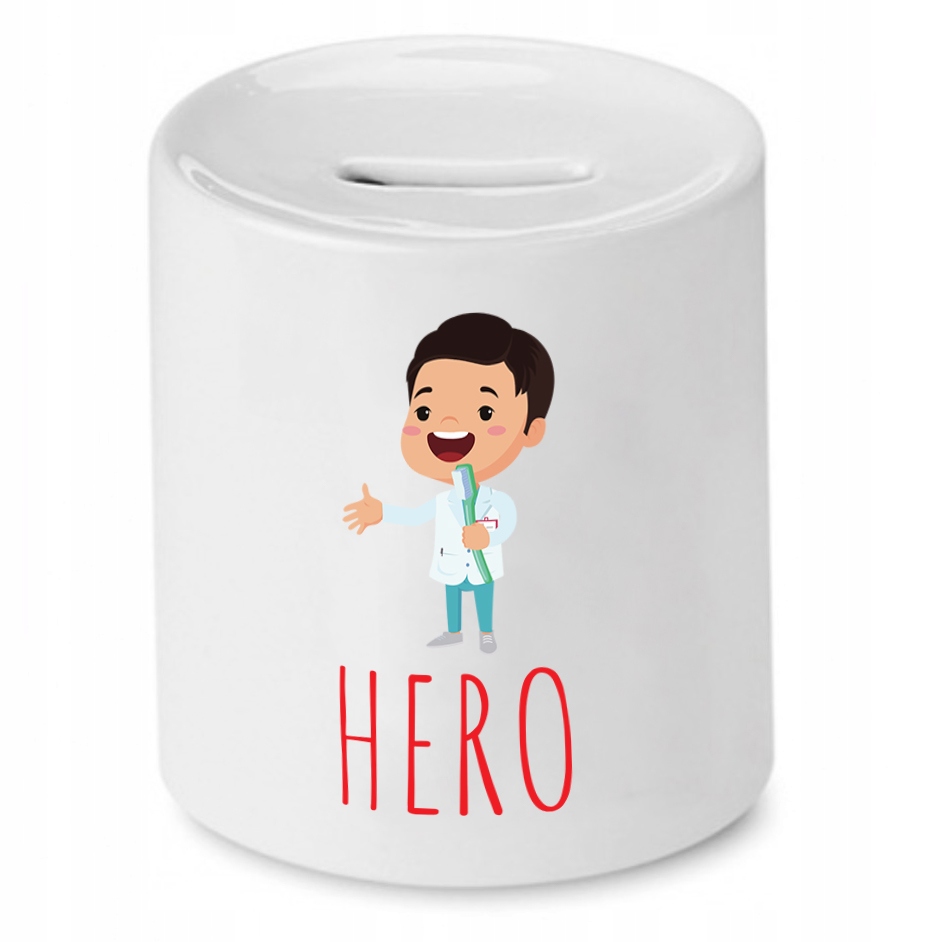Skarbonka Dla Dentysty Hero Prezent Z Nadrukiem Ze Zdjęciem