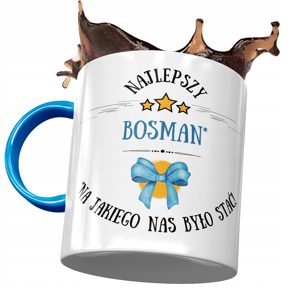 Kubek Błękitny Dla Bosmana Najlepszy Bosman Z Nadrukiem Ze Zdjęciem