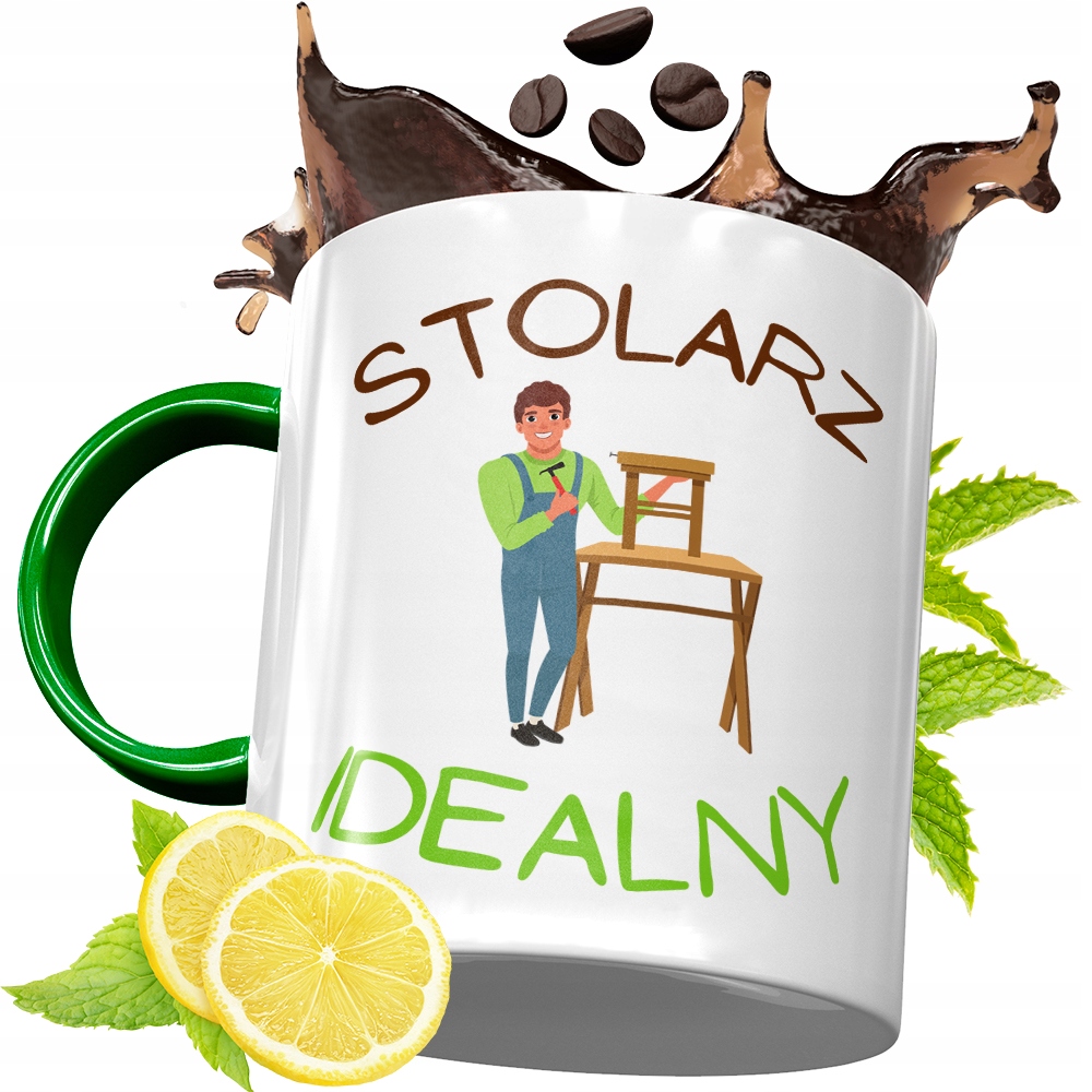 Kubek Zielony Dla Stolarza Na Urodziny Prezent Z Nadrukiem Ze Zdjęciem