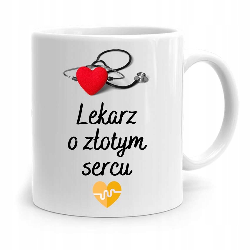 Kubek Prezent Dla Doktora Lekarz O Złotym Sercu Z Nadrukiem Ze Zdjęciem