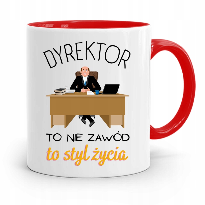 Dla Dyrektora Kubek Czerwony To Styl Życia Z Nadrukiem Ze Zdjęciem