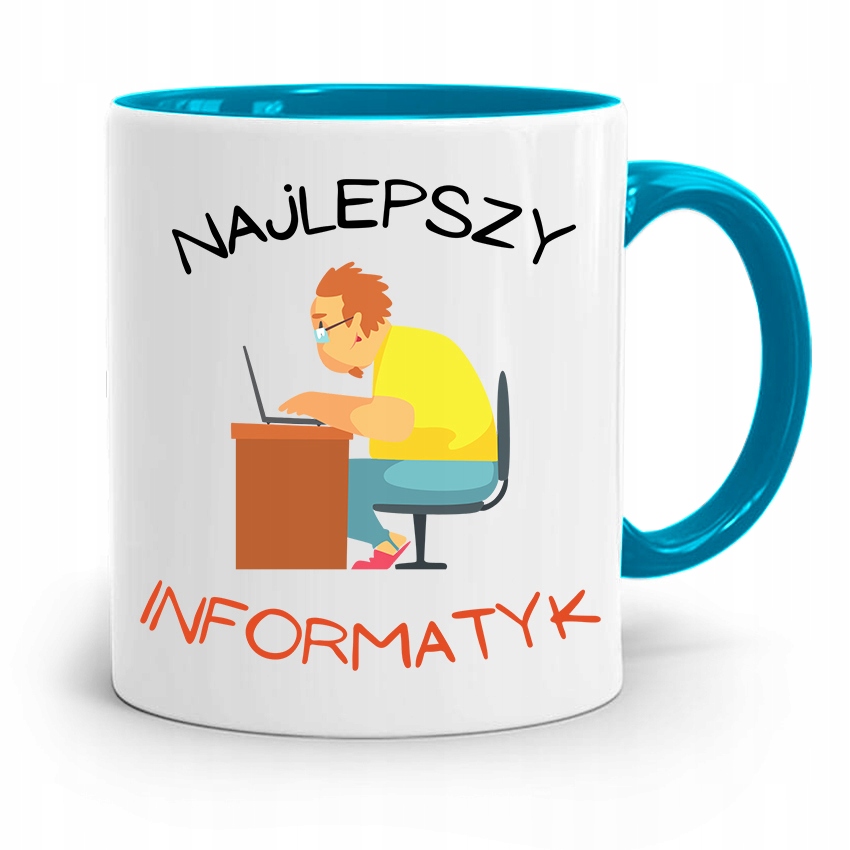 Kubek Błękitny Informatyka Najlepszy Informatyk Z Nadrukiem Ze Zdjęciem