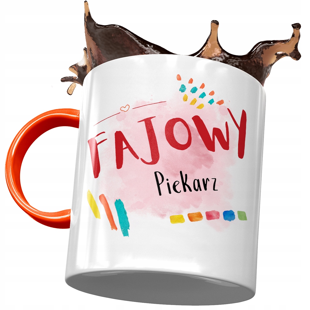 Kubek Pomarańczowy Dla Piekarza Fajowy Piekarz Z Nadrukiem Ze Zdjęciem