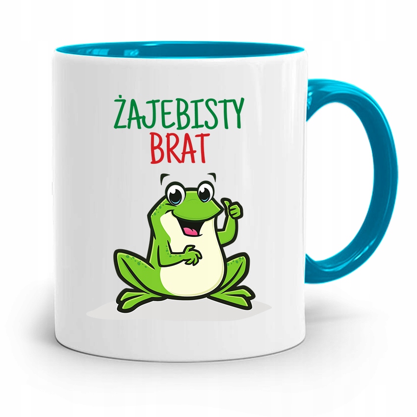 Kubek Błękitny Prezent Dla Brata Żajebisty Brat Z Nadrukiem Ze Zdjęciem