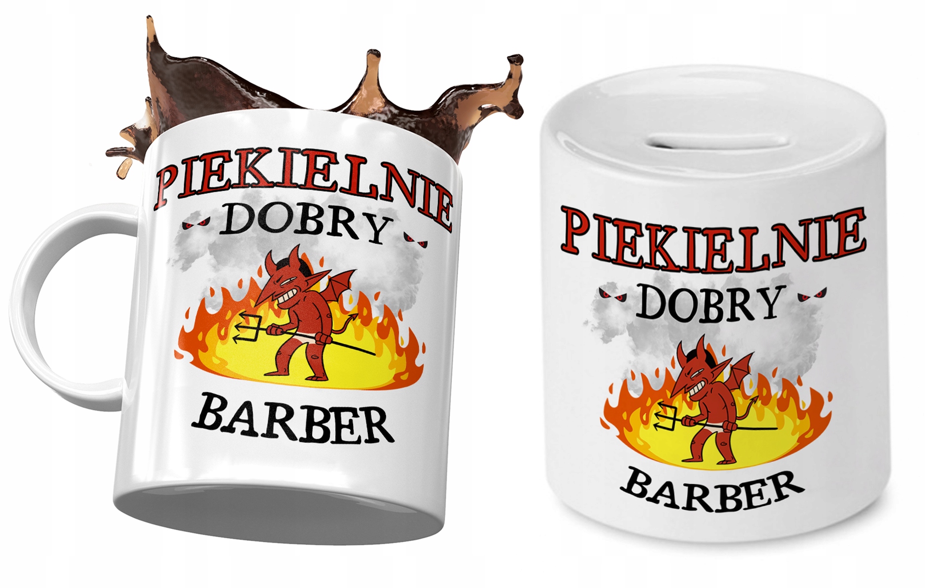 Dla Barbera Zestaw Kubek + Skarbonka Na Prezent Z Nadrukiem Ze Zdjęciem