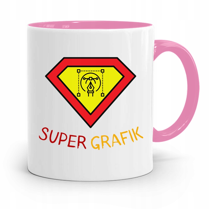 Kubek Różowy Prezent Dla Najlepszego Grafika Z Nadrukiem Ze Zdjęciem