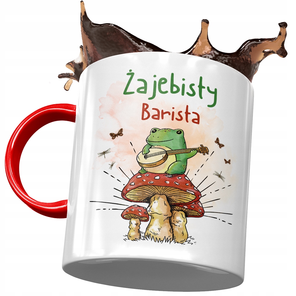 Kubek Czerwony Dla Baristy Żajebista Barista Kubek Z Nadrukiem Ze Zdjęciem