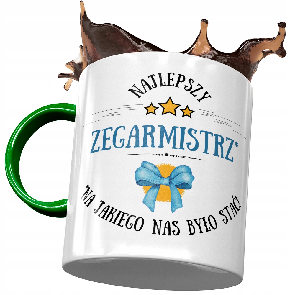 Kubek Zielony Zegarmistrza Najlepszy Zegarmistrz Z Nadrukiem Ze Zdjęciem