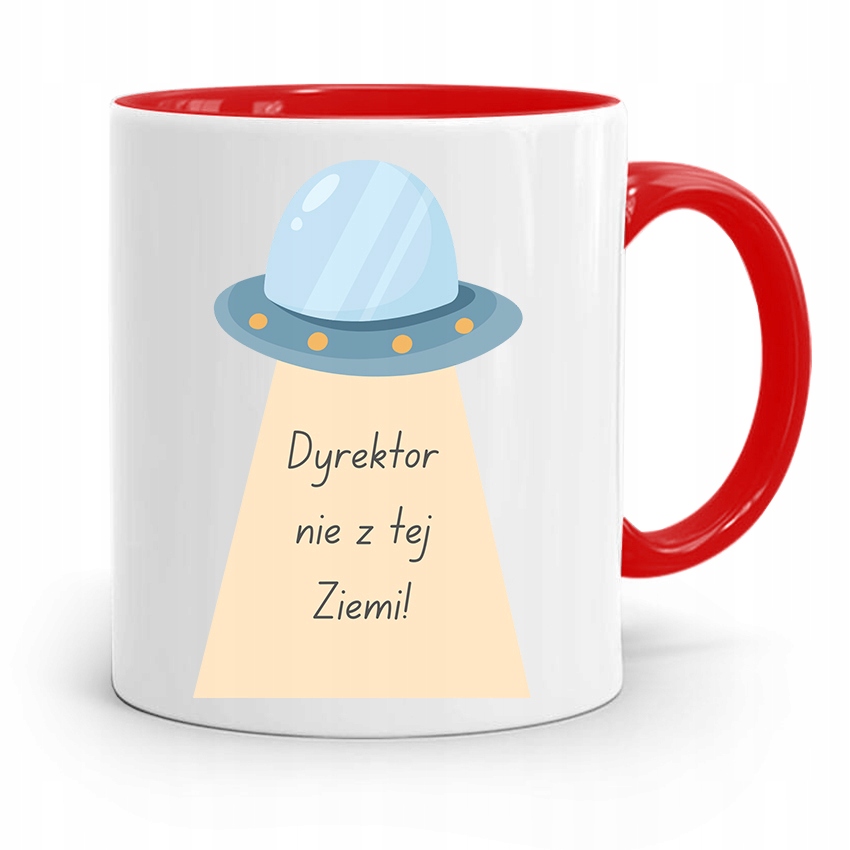 Dla Dyrektora Kubek Czerwony Nie Z Tej Ziemi Z Nadrukiem Ze Zdjęciem