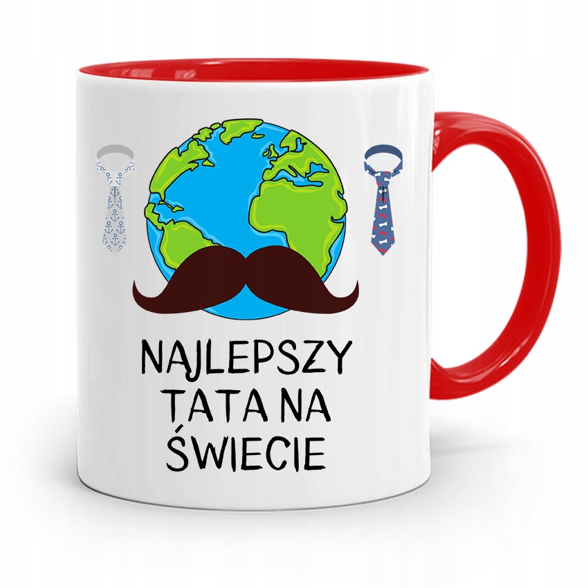 Kubek Czerwony Na Dzień Ojca Dla Taty Najlepszy Z Nadrukiem Ze Zdjęciem