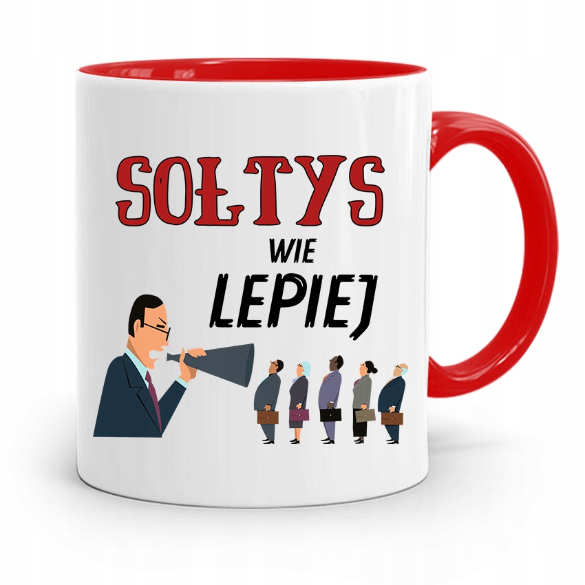 Dla Sołtysa Kubek Czerwony Sołtys Wie Lepiej Z Nadrukiem Ze Zdjęciem