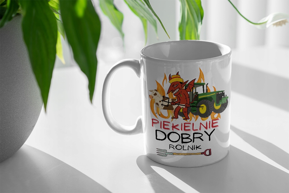 Dla Rolnika Kubek Zółty Rolnik Idealny Prezent Z Nadrukiem Ze Zdjęciem