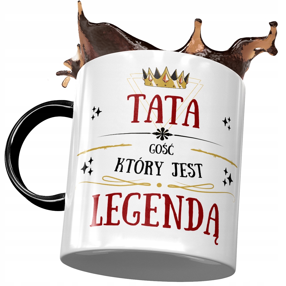 Kubek Czarny Dla Taty Ojca Na Dzień Taty Prezent Z Nadrukiem Ze Zdjęciem