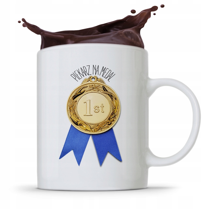 Kubek Prezent Dla Piekarza Cukiernika Na Medal Z Nadrukiem Ze Zdjęciem