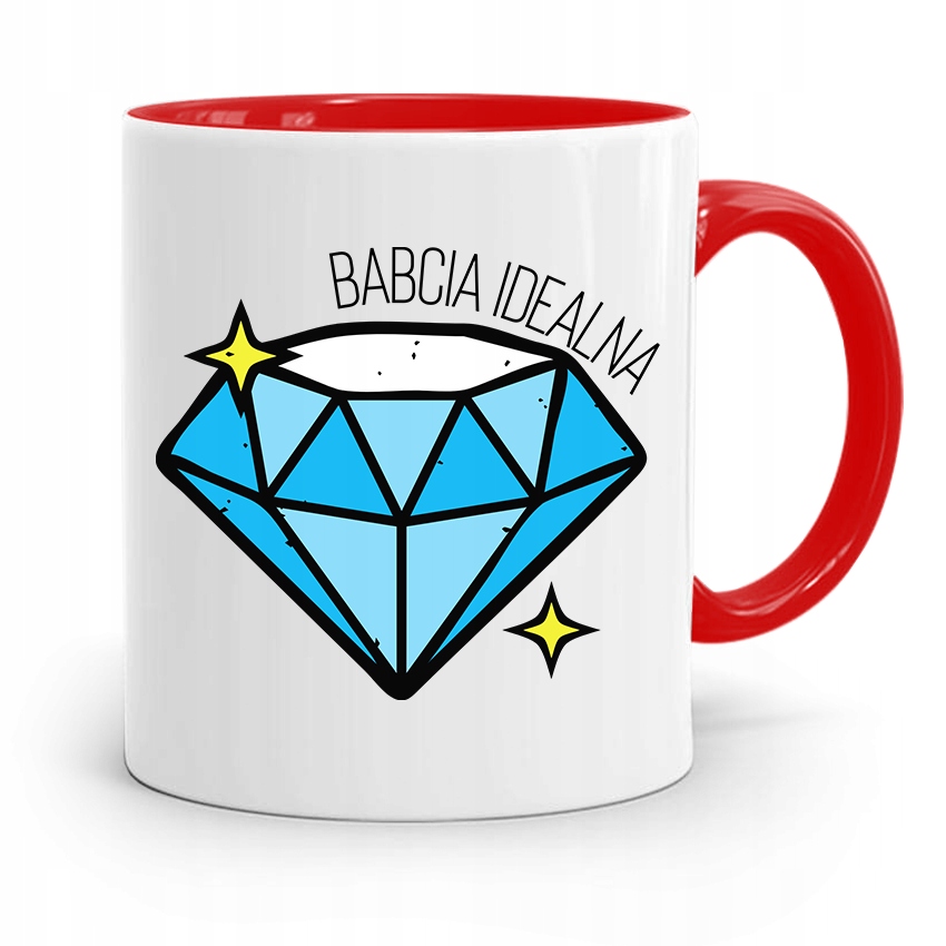 Kubek Czerwony Dla Babci Babcia Idealna Z Nadrukiem Ze Zdjęciem
