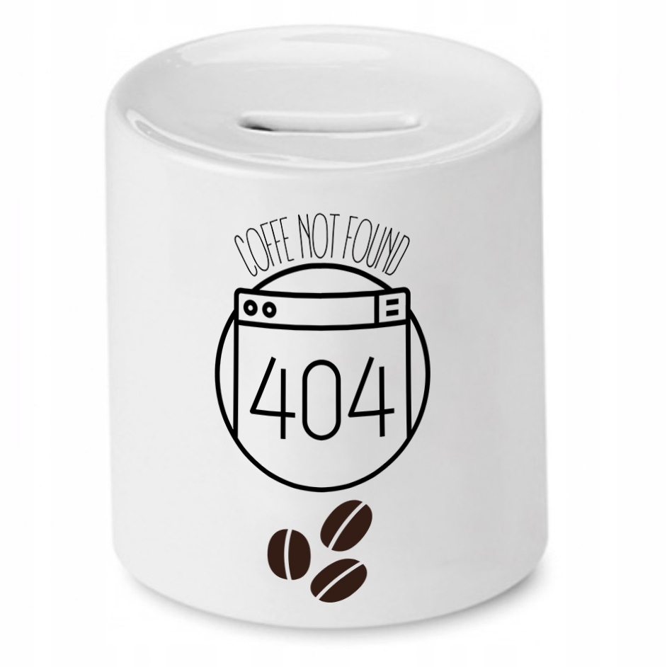 Skarbonka Informatyka Programisty Coffe Not Found Z Nadrukiem Ze Zdjęciem