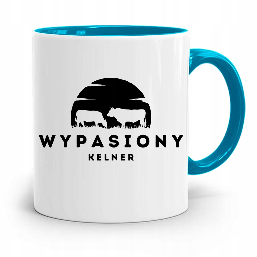 Dla Kelnera Kubek Błękitny Wypasiony Kelner Z Nadrukiem Ze Zdjęciem