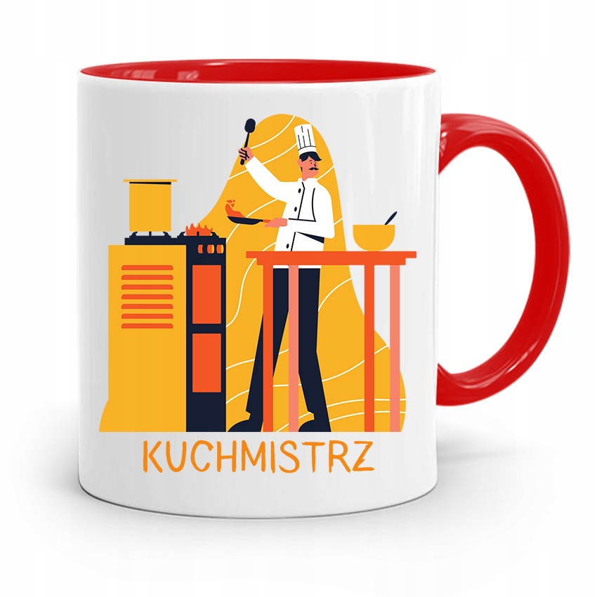 Kubek Czerwony Dla Kucharza Kucharki Kuchmistrz Z Nadrukiem Ze Zdjęciem