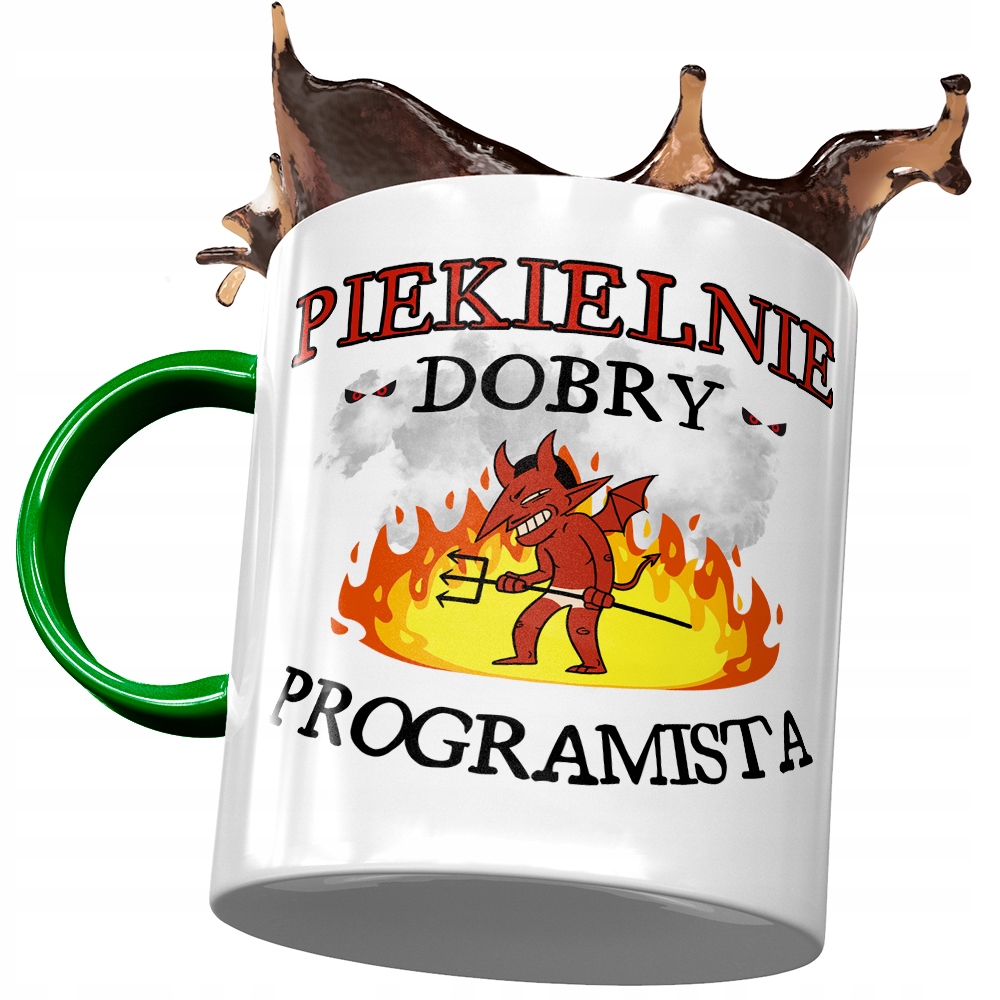 Kubek Dla Programisty Zielony Piekielnie Dobry Z Nadrukiem Ze Zdjęciem