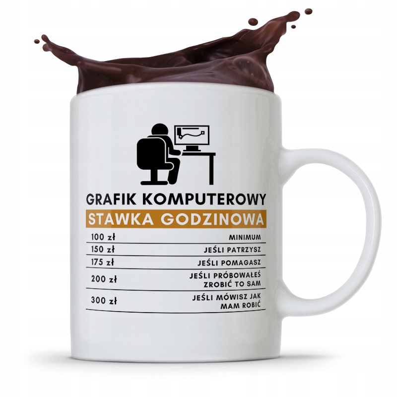 Kubek Prezent Dla Grafika Stawka Godzinowa Z Nadrukiem Ze Zdjęciem